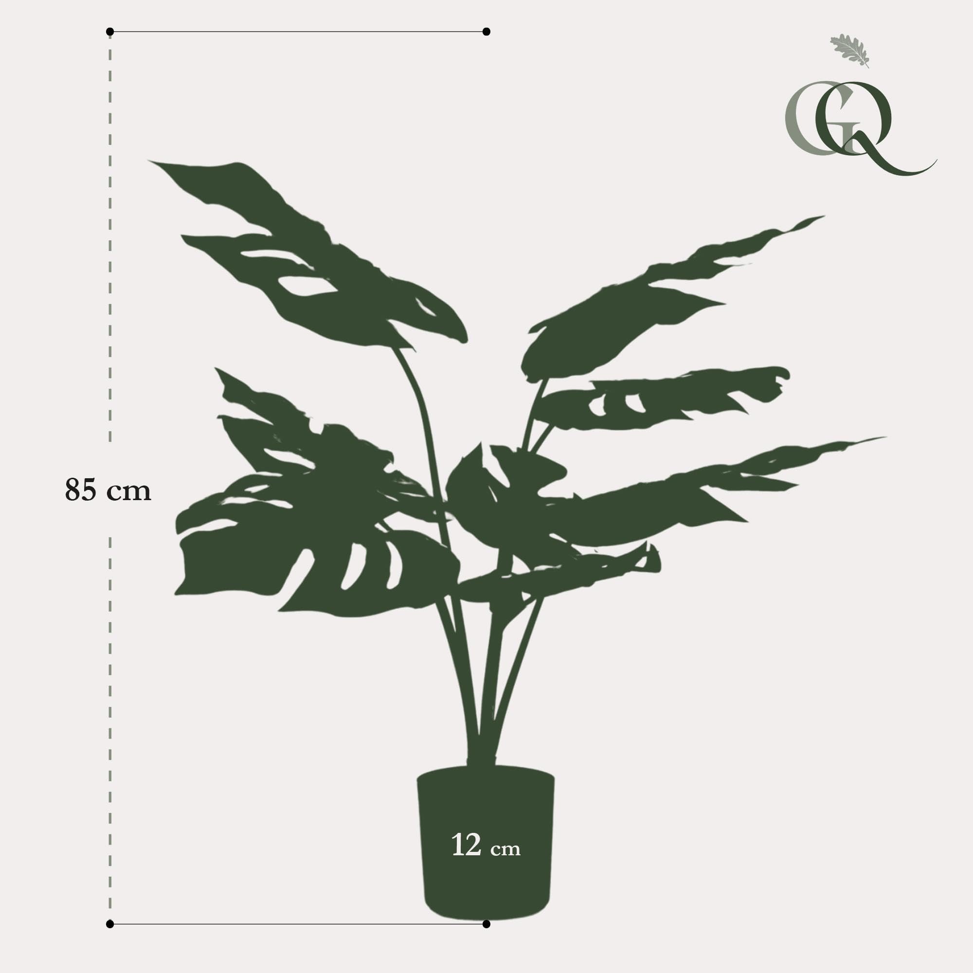 Monstera Deliciosa sztuczna roślina do salonu i biura, zielona, 65 cm