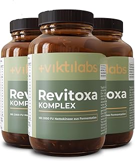 Viktilabs© Revitoxa Komplex mit Quercetin, Schwarzkümmelsamen, Acerolaextrakt, N-Acetyl-L-Cystein, Grüner Teeextrakt, Löwenzahnwurzel, Mariendistel, Selen & Nattokinase - 3x120 Kapseln