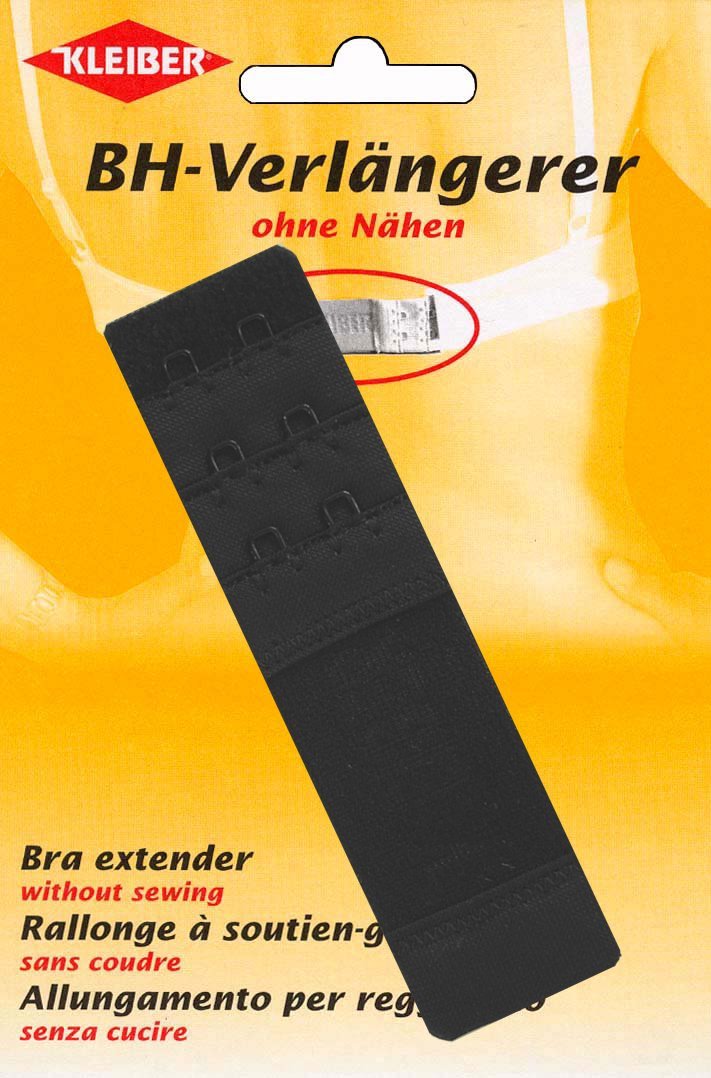 Kleiber Black 35 Mm Double Hook Bra Extender,