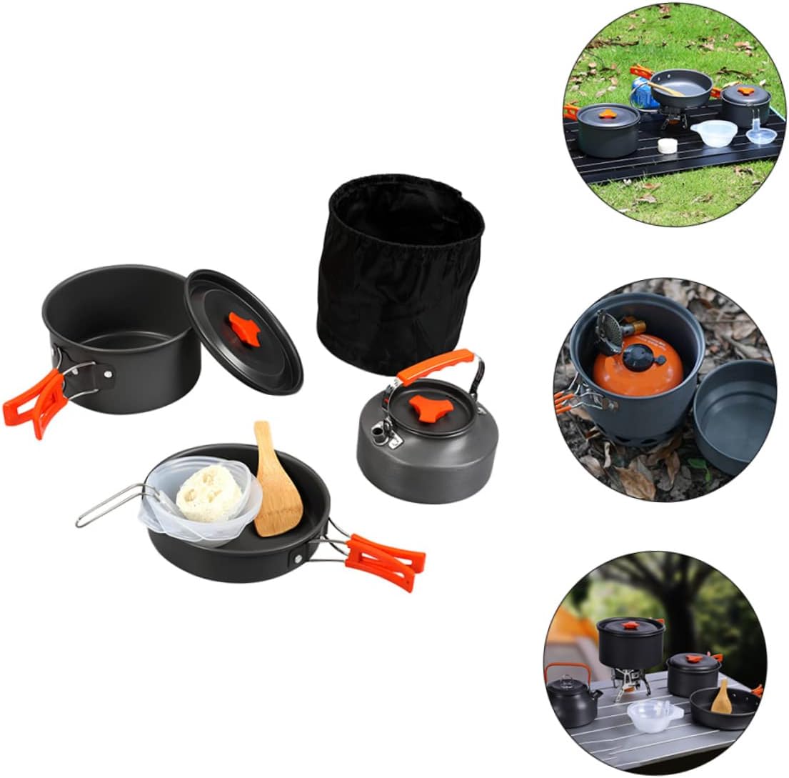1set Person Portable Camping Cookware for Outdoor Picnics Lightweight and Kit for Hiking and Camping Supplies