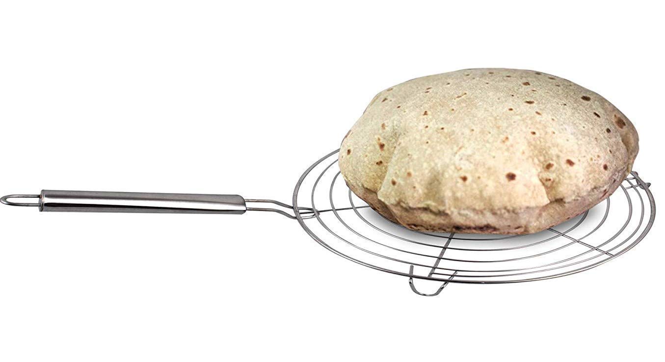 LEGION Stainless Steel Papad Jali with Tong - Versatile Paneer & Roti Grill, Barbeque Jali Roaster, Chapati Toast Grill, Vegetable Tandoor Net, Masala Papad Maker with Steel Tong 1