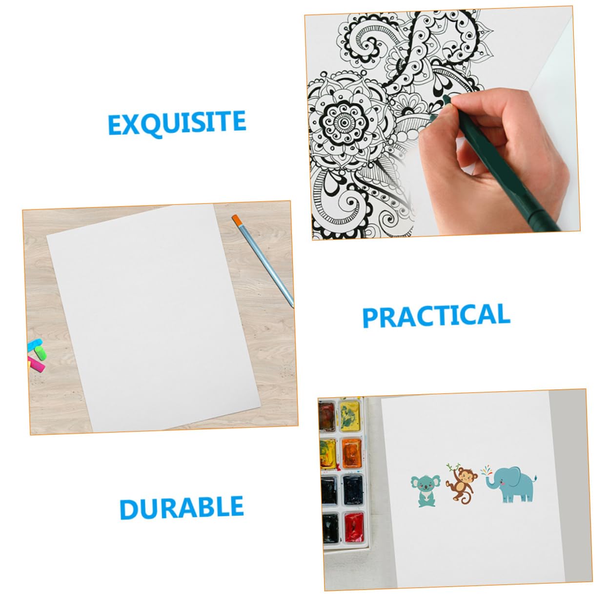 Aquarellpapier für Kinder 100 Blatt Weißes Papier zum Zeichnen