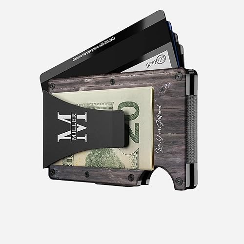 Miniatura 4 de MIKENCO Cartera delgada personalizada con bolsillo de novia, regalos del día de San Valentín, novio, regalo para él, futuro marido, regalo de