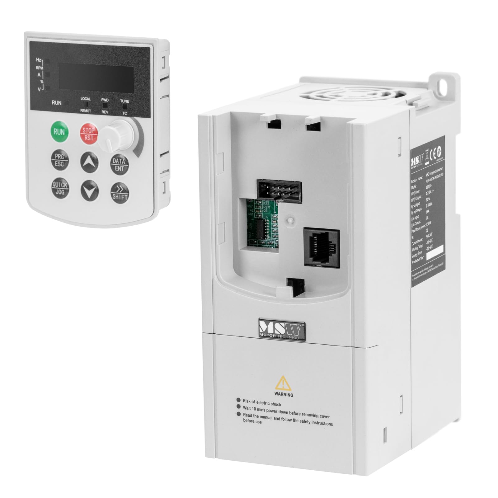 MSW VFD-Frequenzumrichter 1500 W 230 V LED-Display RS485-Schnittstelle max. 5% Abweichung Stromrichter Frequenzumformer Frequenzumwandler