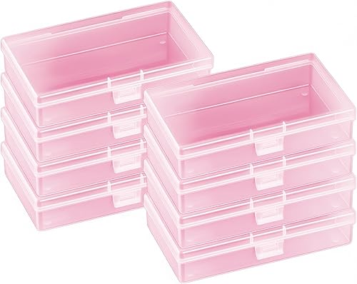 Miniatura 8 de Goodma 4 cajas rectangulares de plástico con tapas con bisagras para objetos pequeños y otros proyectos de manualidades