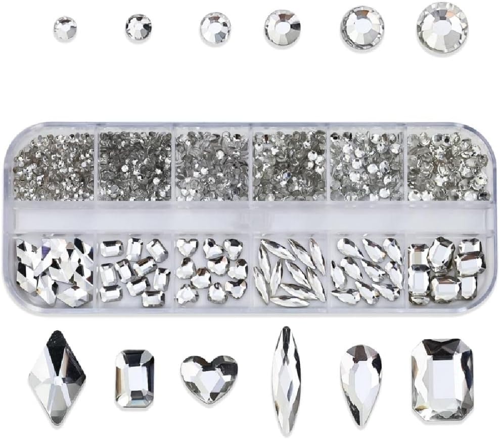 Nail Gems Multi Shapes Nail Rhinestones Charms Nail Charms Nail Art Charms Crystals Nail Gems Stones DIY Nail Art-Decor Multi-shape Nail Charms Nail Rhinestones Flatback Nail Gems Stone Nail Art
