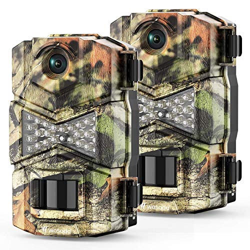 WOSODAã2 Packã Trail Game Camera, 16MP 1080P Waterproof Hunting Scouting Cam for Wildlife Monitoring with Night Vision G200 (2 Pack)