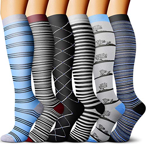 CHARMKING Compression Socks 15-20 mmHg is BEST Graduated Athletic & Daily for Men & Women Running, Travel, Nurses, Pregnant - Boost Performance Blood Circulation & Recovery(L/XL)