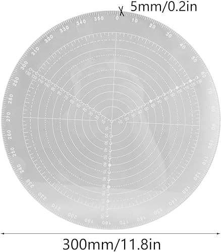 Miniatura 2 de Brújula de búsqueda central redonda de 11.8 pulgadas, brújula acrílica transparente para carpintería, herramienta de centrado de calibre circular