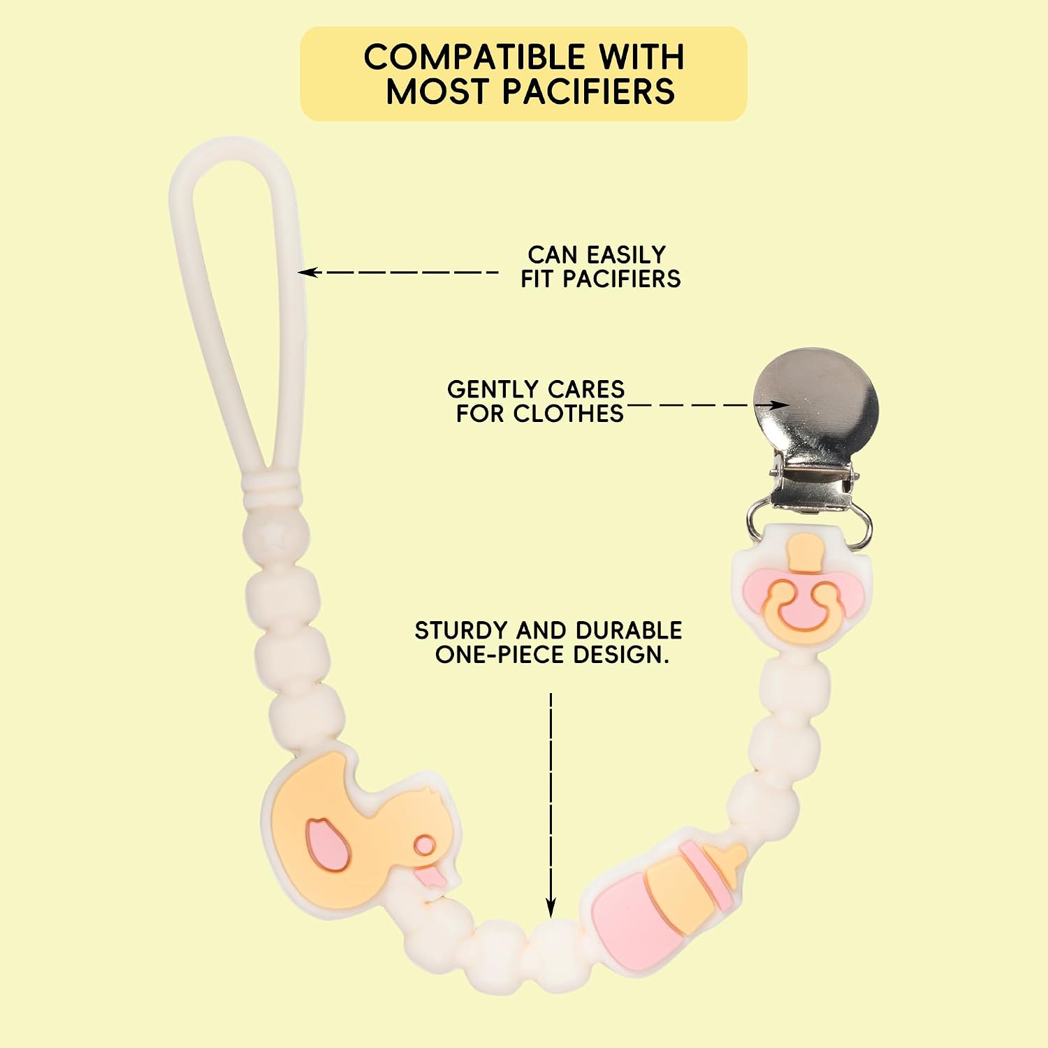 Pacifier Clip for Rebom Baby Dolls,Pink Rebom Babies Accessories