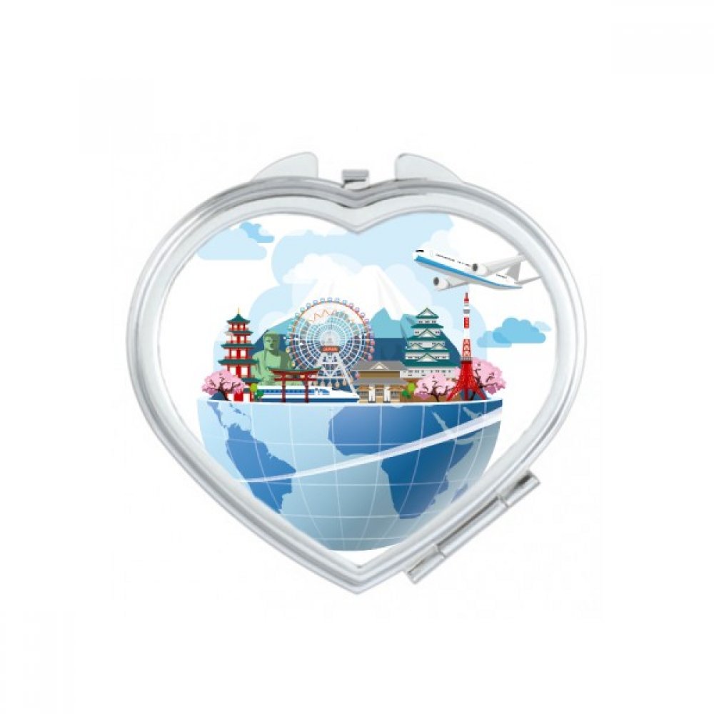 Miroir compact Sakura Japon pour retouches maquillage en voyage