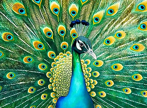 Cross & Glory Emerald Peacock Jigsaw Puzzle - 1000 Piece Adult Puzzle with Stunning Peacock Artwork | Challenging Puzzle for Animal Lovers Pieces for Lasting Fun and Display