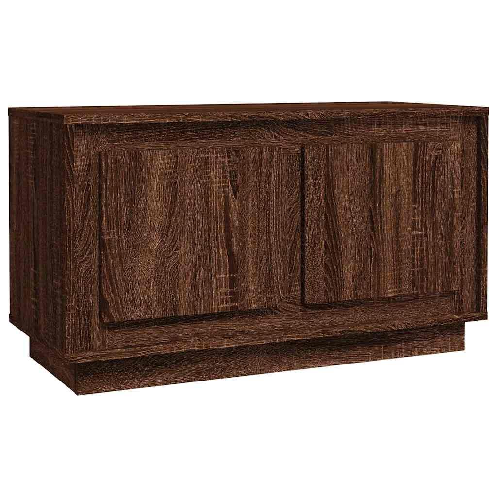 Drewnopochodna z szufladami pod telewizor z 2 komorami brąz 80x35x45 cm