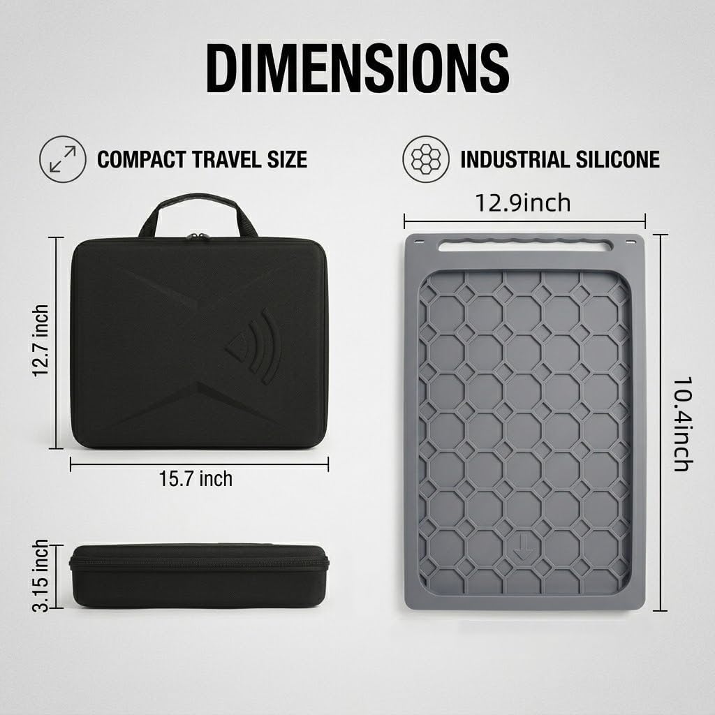 SUREMAX Starlink Mini Case with Silicone Protective Cover Combo, Hard Travel, Shockproof EVA Storage Bag and Dish Bumper Sleeve with Shoulder Strap, Water-Resistant Accessories for RV & Camping