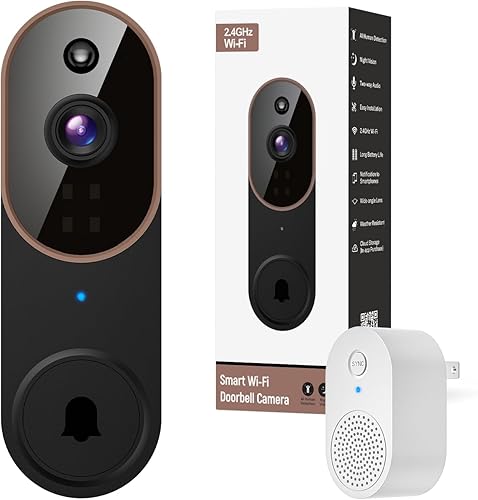 Orbitell Cámara inalámbrica con timbre de video Wi-Fi con audio bidireccional, detección de movimiento AI, visión nocturna y almacenamiento en la