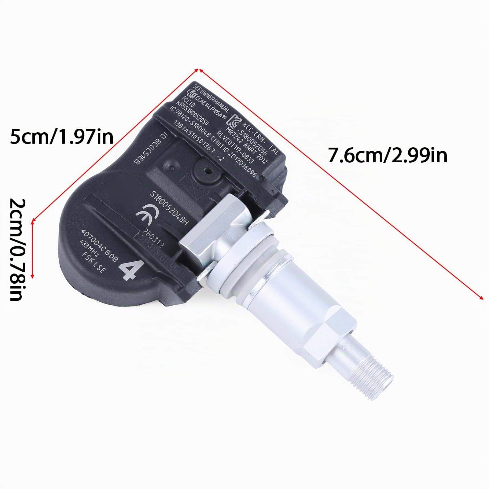 Lot de 4 capteurs de pression des pneus TPMS Capteur 407004CB0B Compatible avec Nissan X-Trail Compatible avec Renault Megane 4