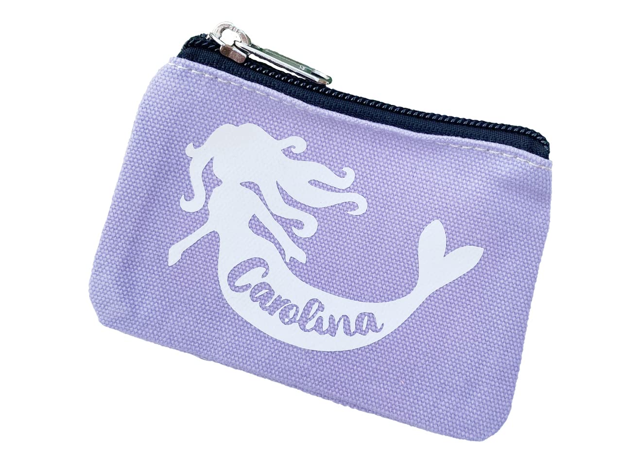 Personalised Mermaid Coin Purse | Girls Money Wallet | Lunch Money Childrens | Holiday Money Kids | Pocket Money Boys | Gifts For Kids (Lilac - white logo)
