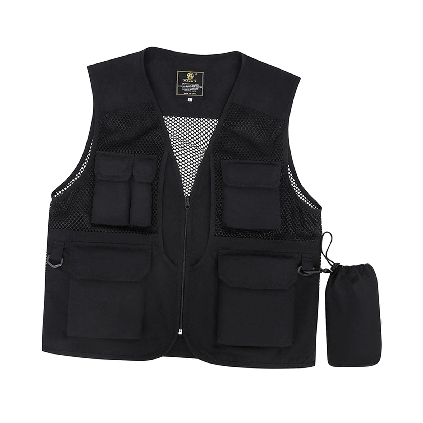 Merishopp Men Fishing Vest Mesh Cloth Lightweight for Climbing Spring Summer Black 3XL-Sporting Goods-Water Sports-Swimwear & Safety-Life Jackets & Preservers-1 Piece Men Fishing Vest-picture-33