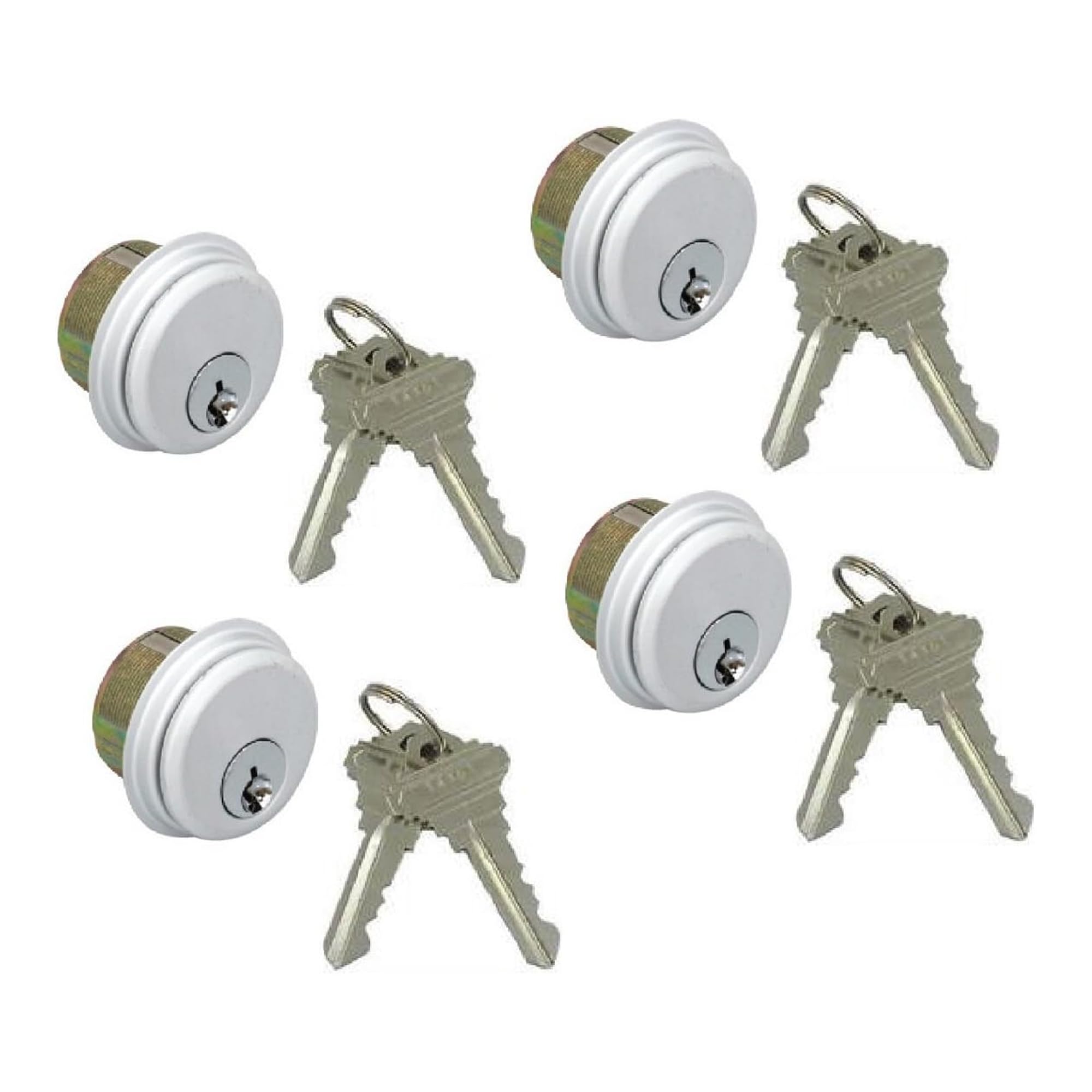 Pacific Doorware Commercial Mortise Cylinder Lock - Aluminum Silver, 4 Pack