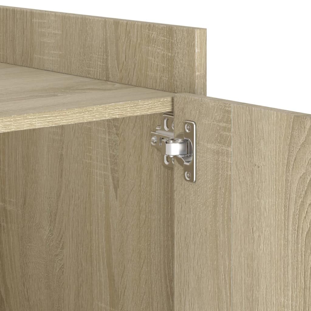 Stilvoller Nachttisch aus Holzwerkstoff mit Stauraum, feuchtigkeitsbeständig und stabil für Schlafzimmer oder Wohnzimmer, Montagemöglichkeiten beidseitig