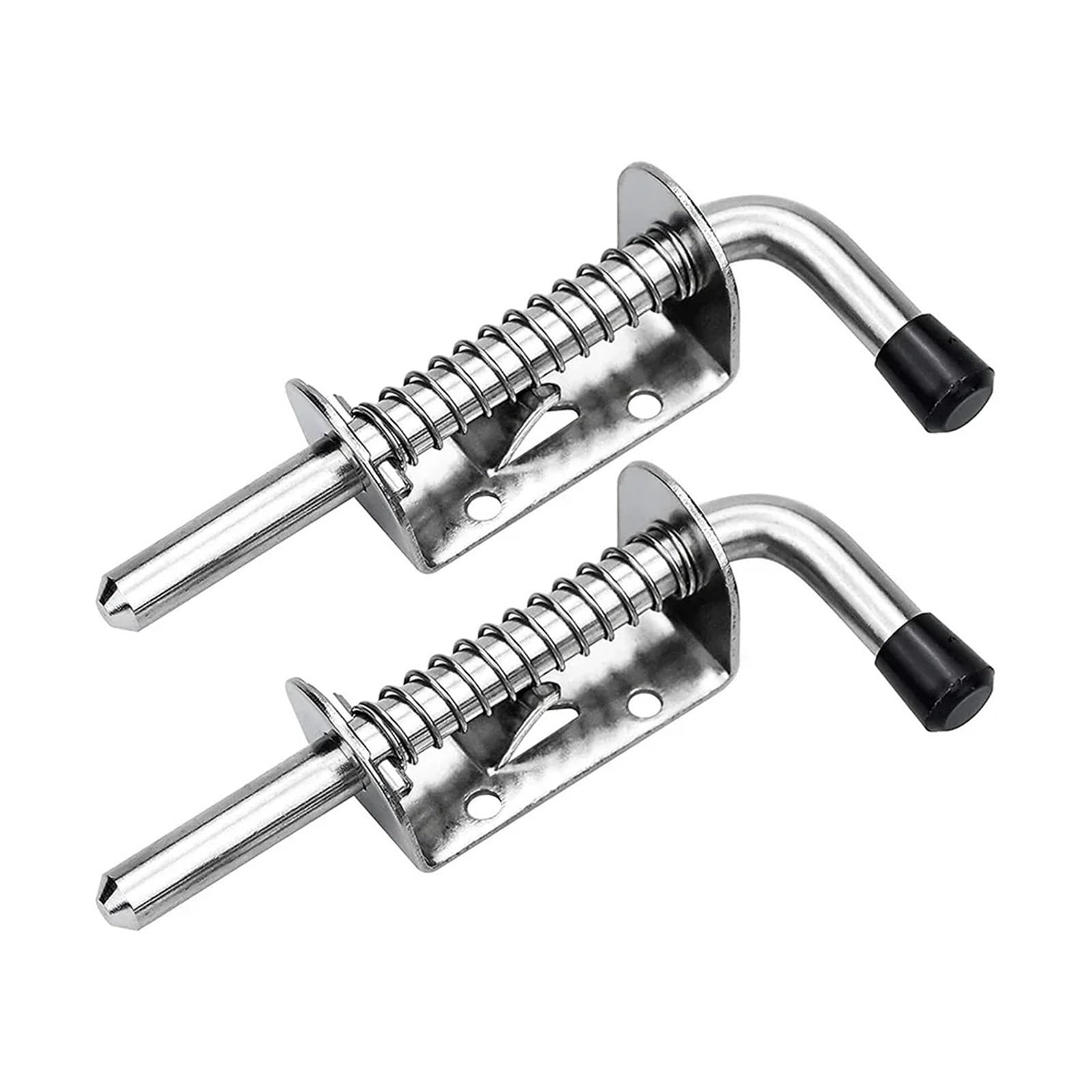 gate Bolt 2Pcs Garage Door Lock Latch Spring Stainless Steel Bolts Latches Security Barrel Bolt Cabinet Hinges Hardware