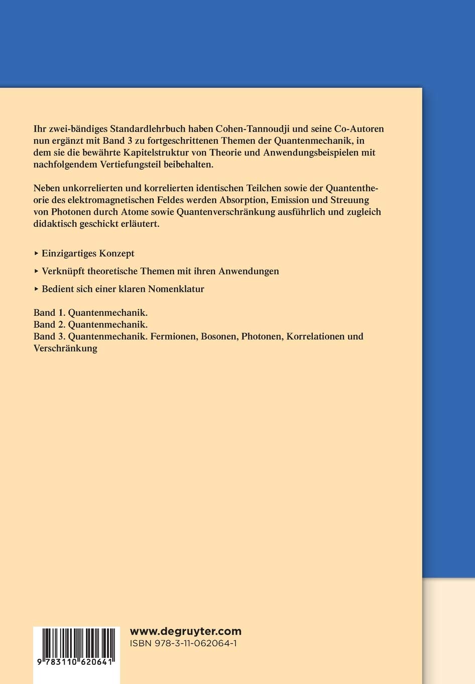 Fermionen, Bosonen, Photonen, Korrelationen und Verschränkung (De Gruyter Studium)