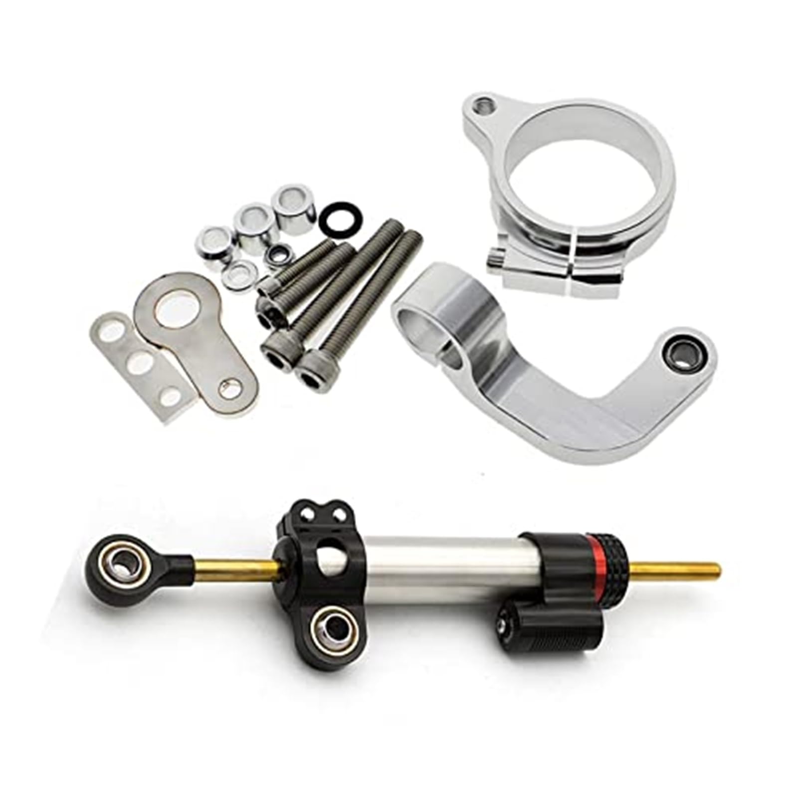 Dla, R1200 CL GS 2013-2018 2017 2016 2015 2014, Aluminiowy motocykl Układ kierowniczy Stabilizacja Wspornik amortyzatora Zestaw montażowy System tłumienia Rider Control(BLACK 12)