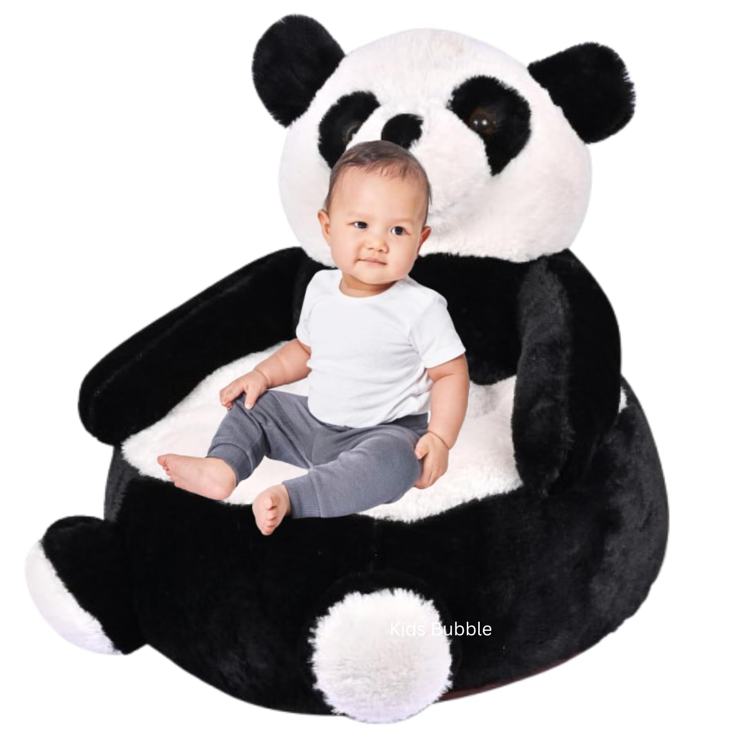 KIDS BUBBLE Baby Soft Plush Cushion Sofa Seat Or Rocking Chair for Kids (Use for Baby 0 to 2 Years) Kids Tranning Seat (Fur Panda)-image-38