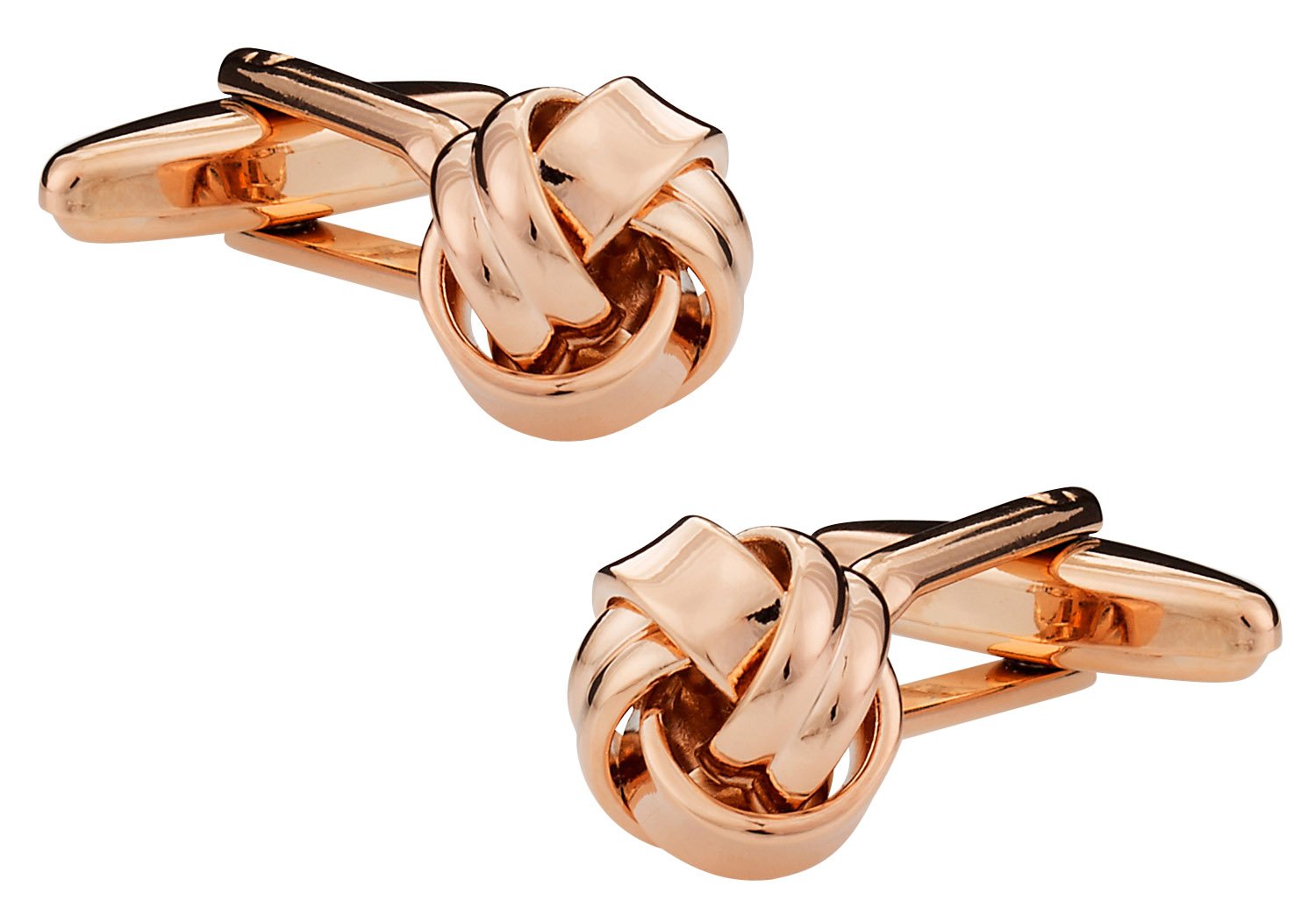Cuff-DaddyRose-Gold Tone Knot Cufflinks with Presentation Box