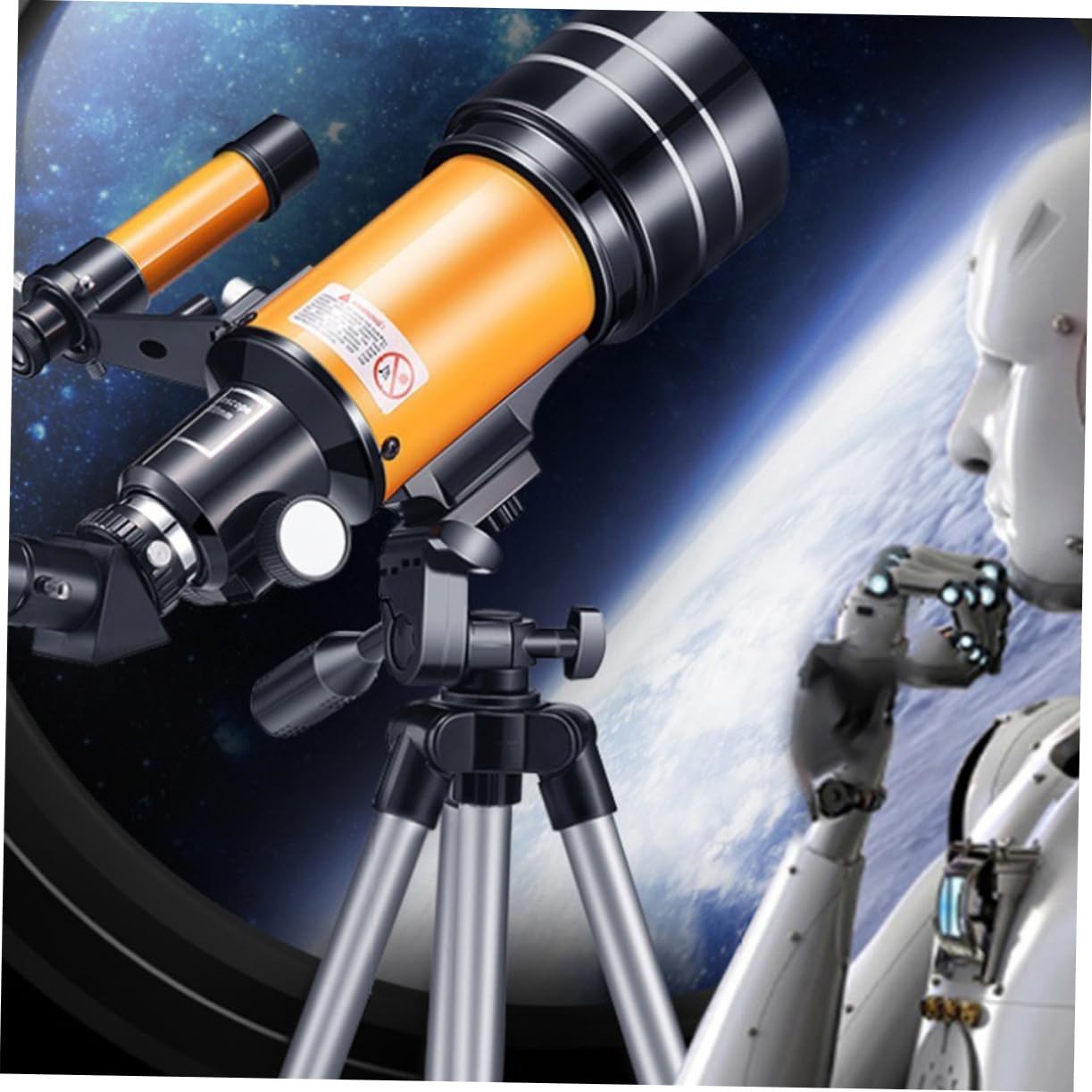 Veemoon 1pezzi Telescopio Astronomico Refrattore Regolabile Con Treppiede Portatile Per Osservazione Pianeti e Stelle Accessori