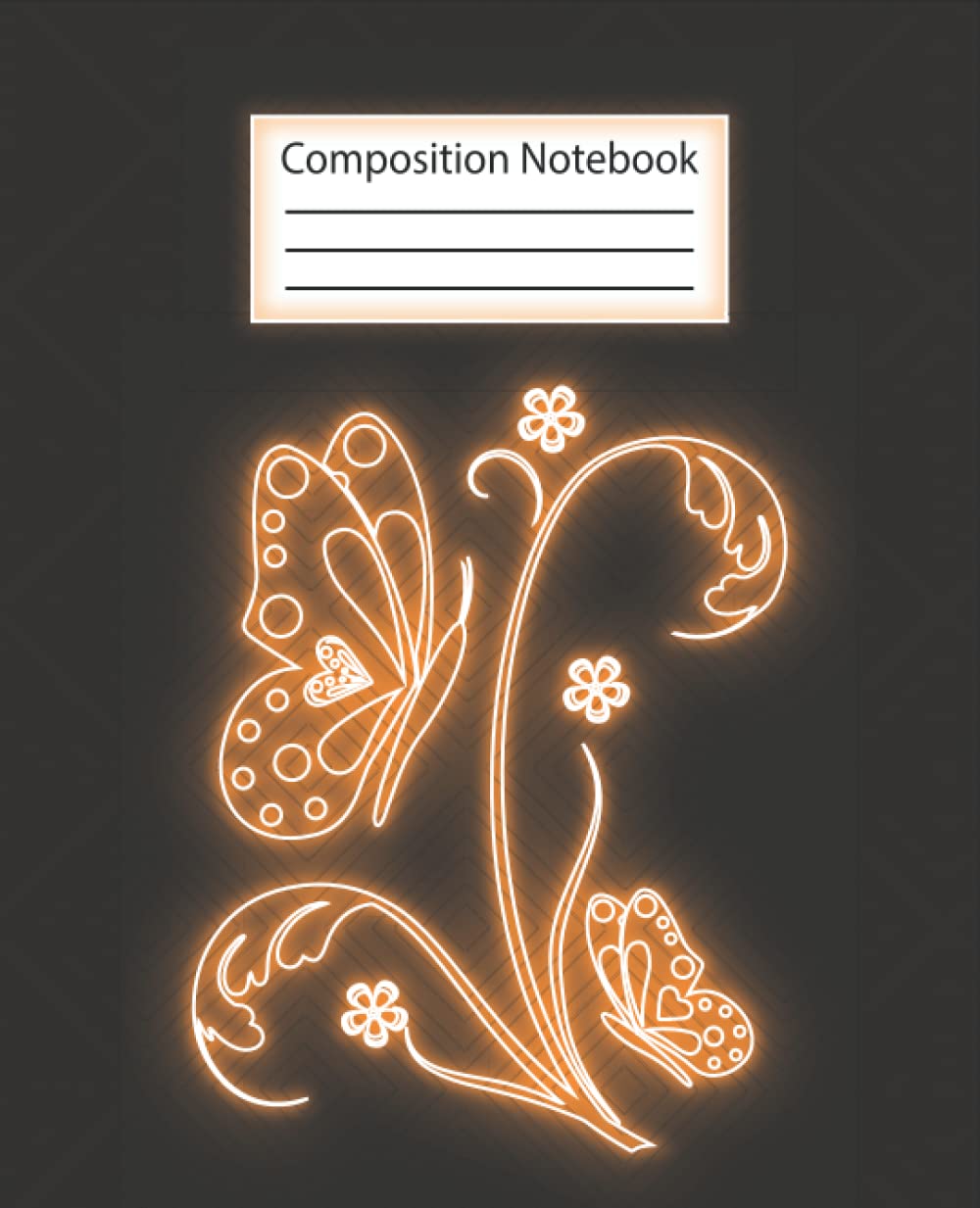 Neon Composition Notebook: Neon flower , Wide-Ruled,, 7.5 x 9.25,, 110 Pages,, For kids, teens, and adults.