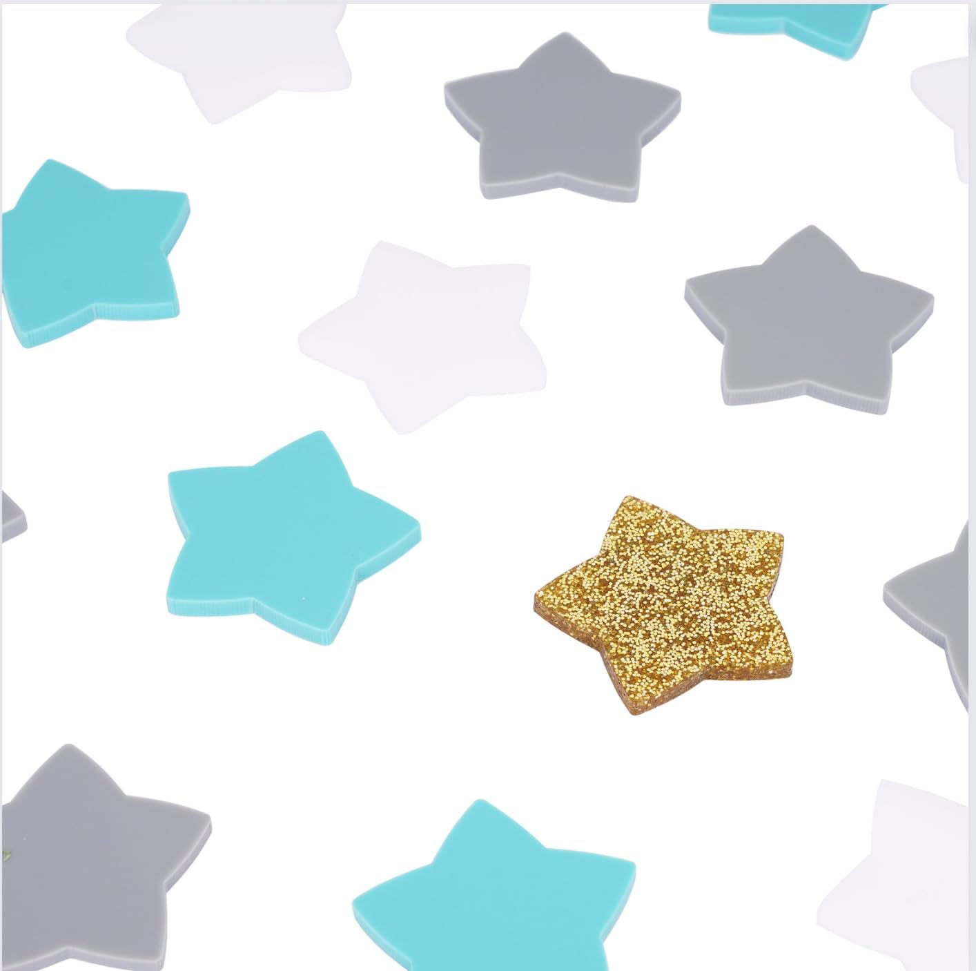 Star Jar - Juego de repuesto de 16estrellas acrílicas 5blancas, 5grises, 5azules, 1dorado