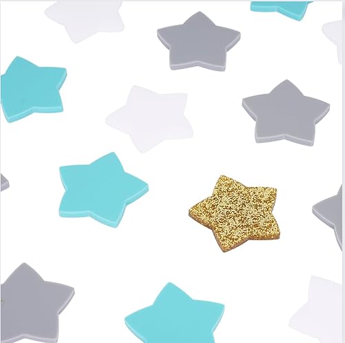 Star Jar - Juego de repuesto de 16estrellas acrílicas 5blancas, 5grises, 5azules, 1dorado