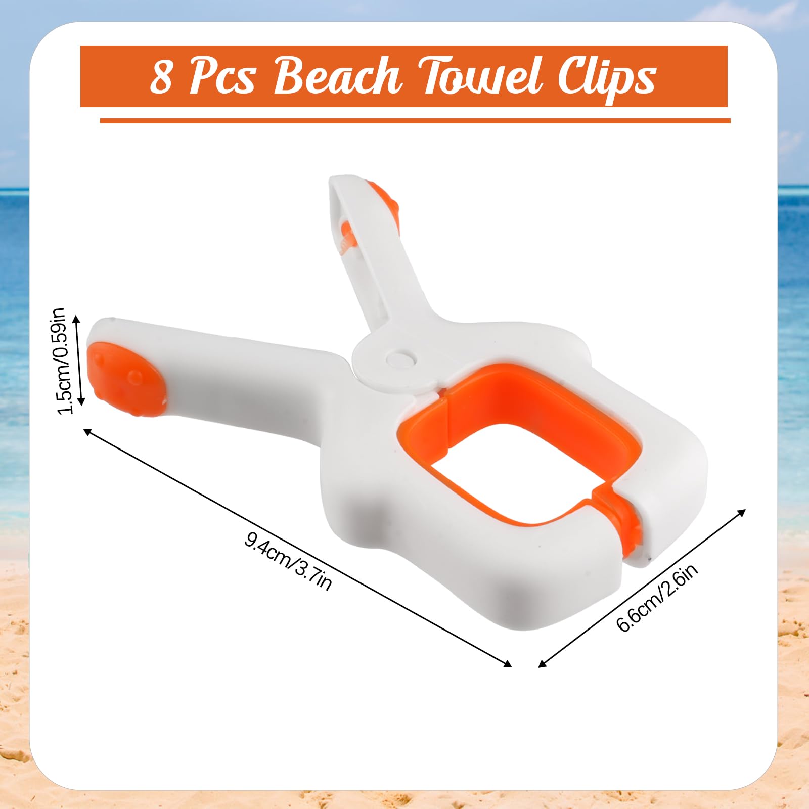 8 PCS Beach Towel Clips for Sun Loungers Sunbed Towel Pegs for Sun Lounger Non-Slip Windproof Towel Clips - Image 2