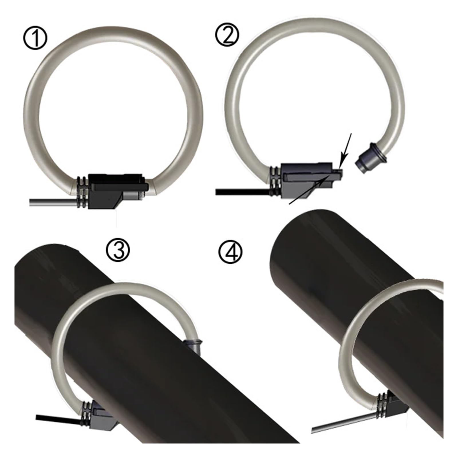 333mv/kA 500mv/kA 12mm 14mm 0,5 klasy wysoka czułość szerokopasmowa sonda AC cewka Rogowskiego czujnik prądu 1 szt.(GRC-100 500mV kA)