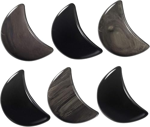 Miniatura 3 de SUNYIK - Juego de 4 piedras de bolsillo para luna y cristal curativo pulido para meditación reiki, ansiedad, estrés, obsidiana