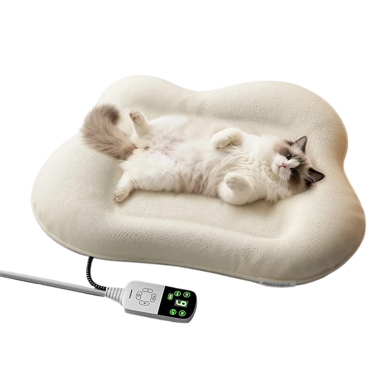 GPDNBIEU Heated pet mats, Heated Pet Mat, 9 Temperature Gears, Smart Timer, Removable Design, for Autumn and Winter Use