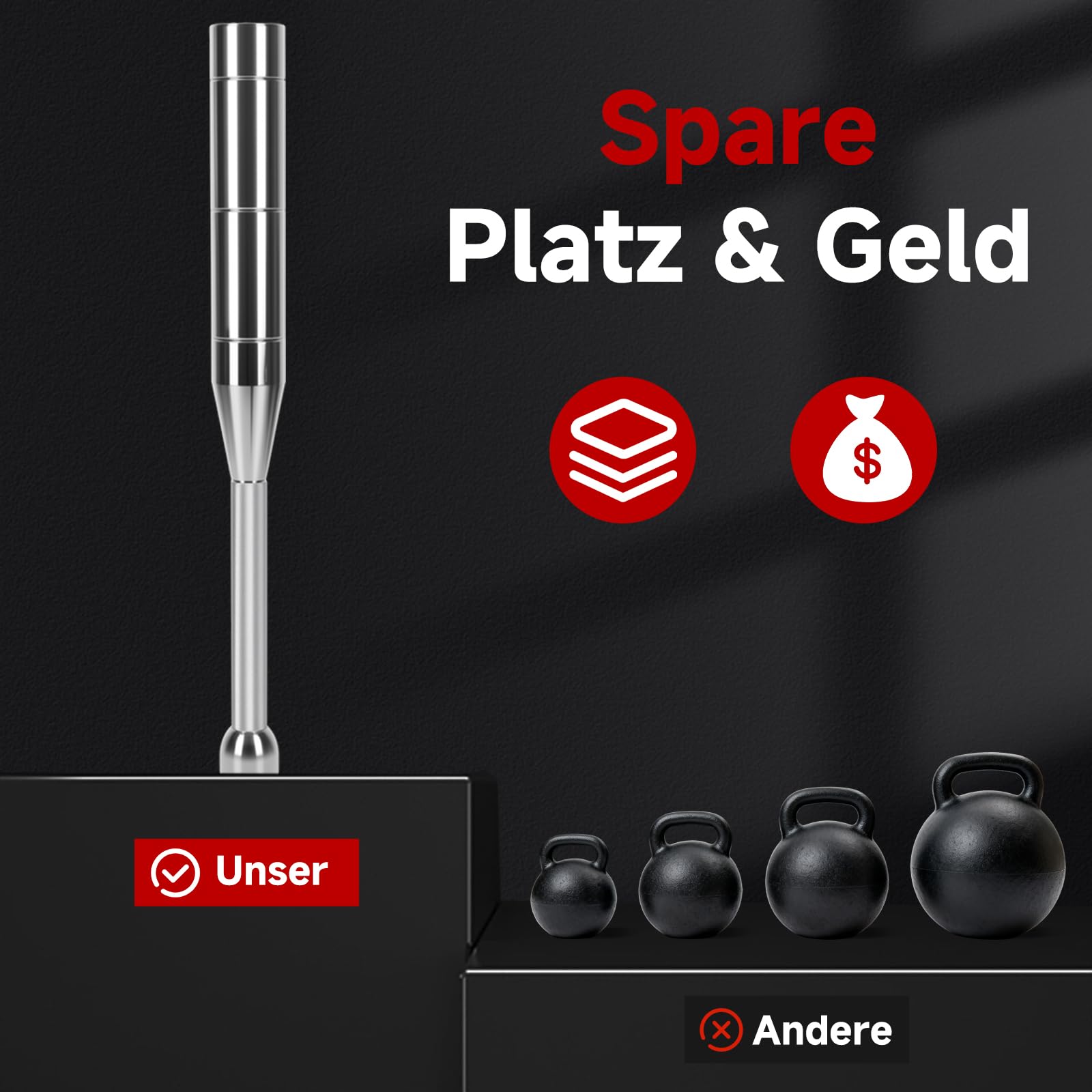bimiti Verstellbarer Macebell, 6-in-1 Macebell 3/4/5/6/7/8kg für Ganzkörpertraining, Krafttraining, Muskeltraining, Schultertraining, Grip-Training und Stretching Verwendet