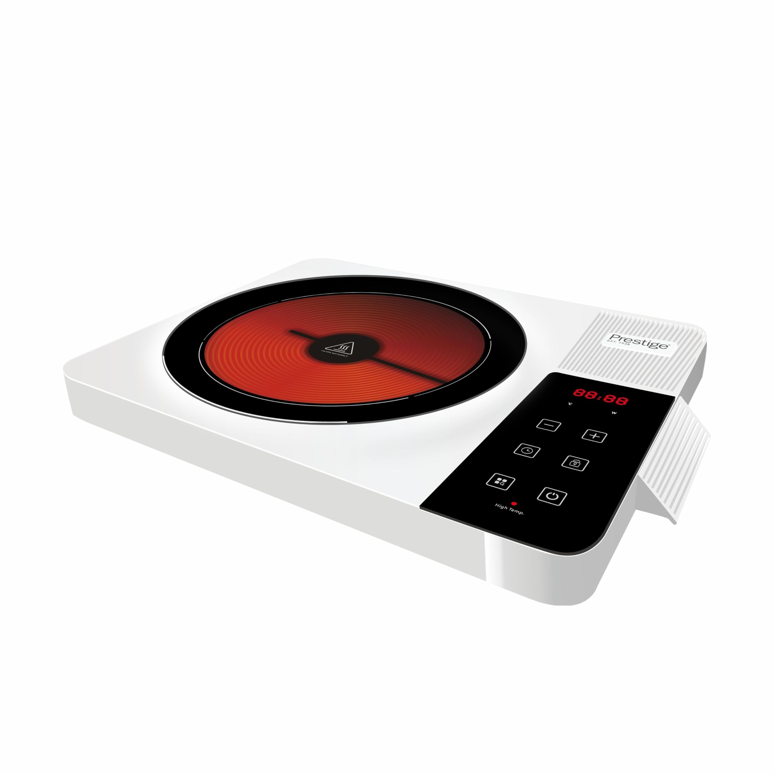 Top-down view of Prestige Infrared Cooker PR81538 showing the heating element and touch control panel.