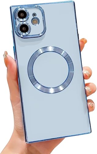 Tzomsze Funda compatible con iPhone 12, para mujeres y hombres, con protección de lente de cámara, compatible con MagSafe, magnética, bonita,