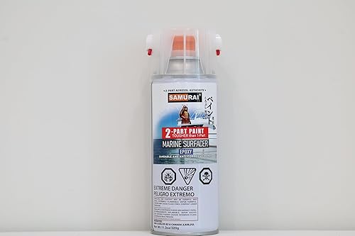 Miniatura 1 de SAMURAI Imprimación epoxi de pintura en aerosol de 2 partes para superficie marina (imprimación gris, paquete de 1 lata)