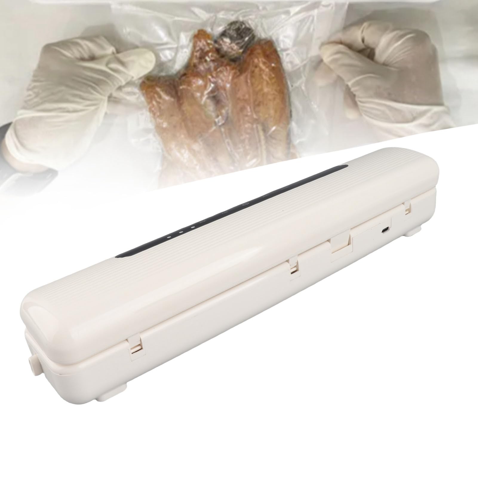 Fdit Sellador Al Vacío Automático de Bolsas de Alimentos Máquina Selladora de Alta Seguridad para Uso Diario Blanco 1 X Sellador Al Vacío 10 X Bolsas de Sellado 1 Tira de Sellado Manual del Usuario