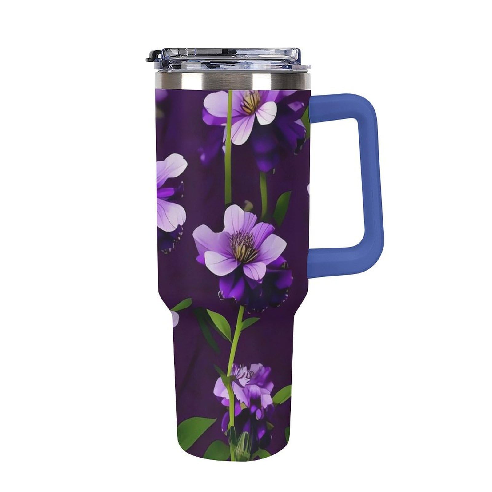 Porte-gobelet de voiture haut de gamme fleurs violettes motif anti-fuite