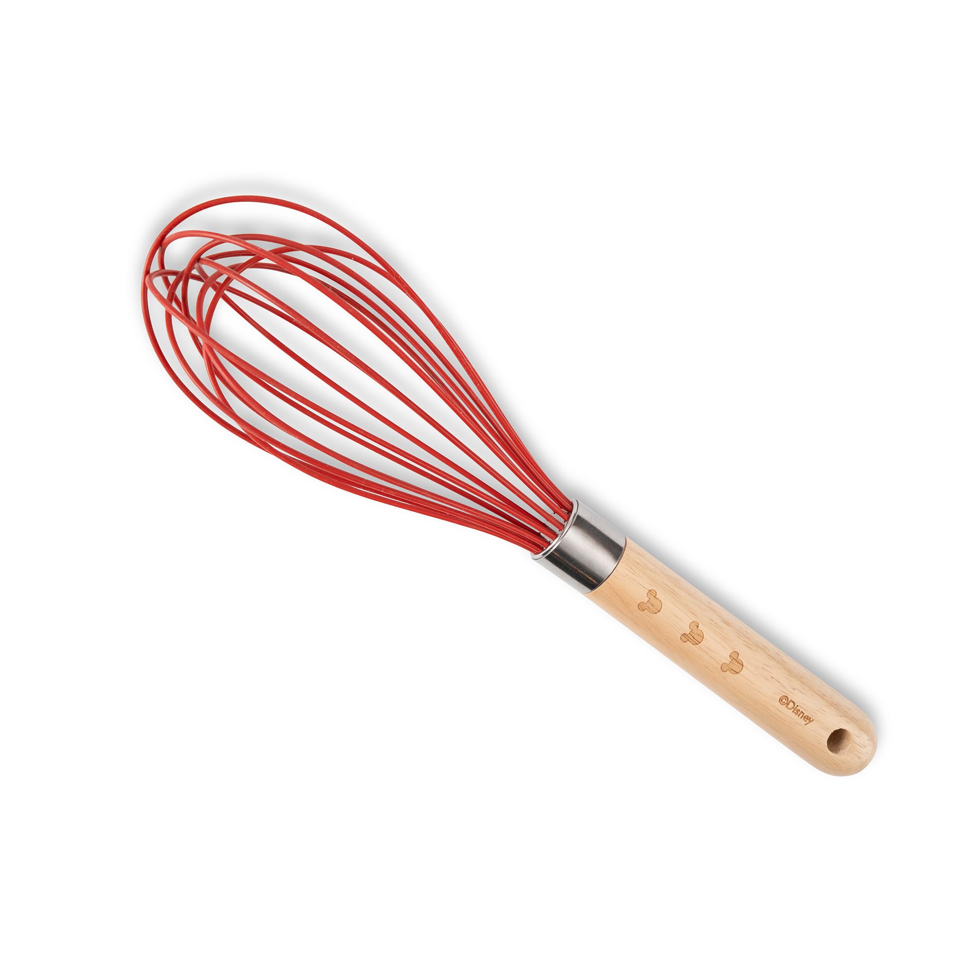 Prestige Disney Silicone Whisk: Red Hand Whisk with Etched Wooden Handle