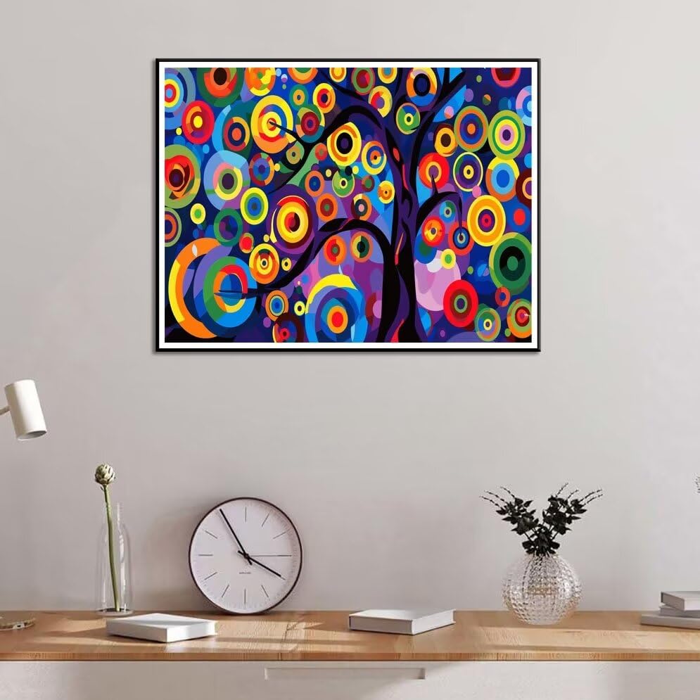 HEIBAGO - Peinture Par Numéros Arbre De Vie 30x30 Cm, Kit Acrylique Sur Toile Pour Adultes Et Débutants, Déco Maison