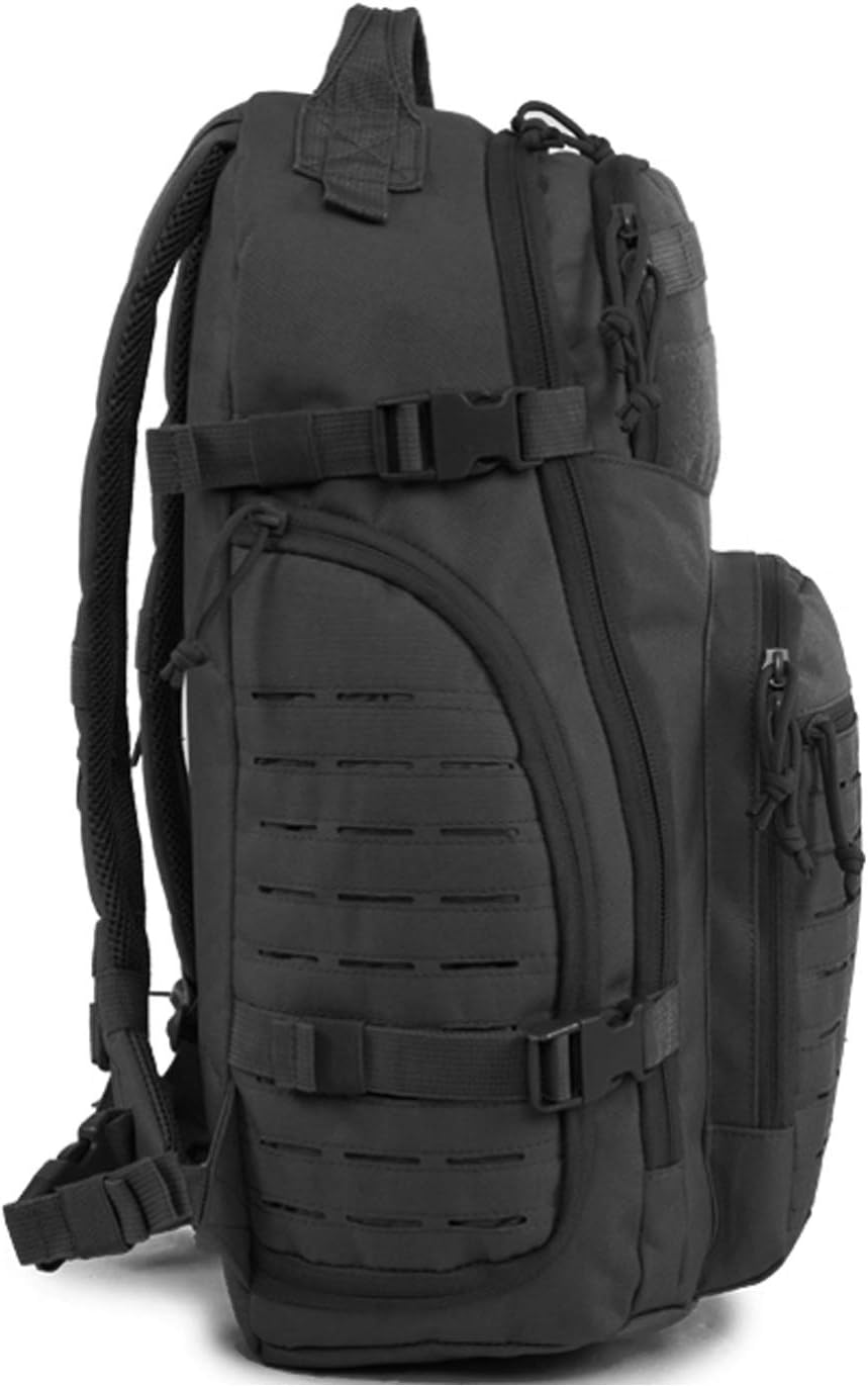 Highland Tactical Roger Tactical Backpack with Laser Cut MOLLE Webbing (Black) - Image 3