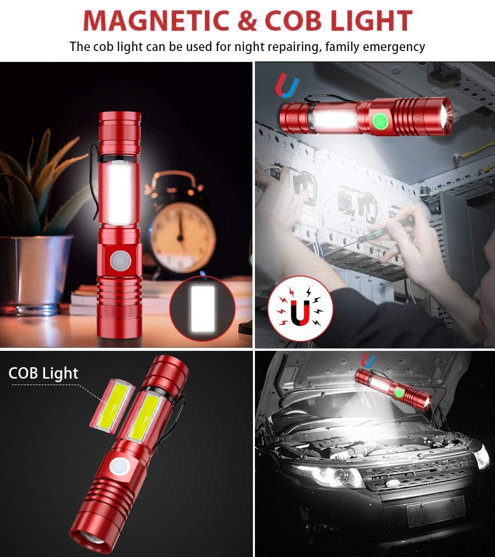 Torce ricaricabili, torcia a led (confezione da 2)