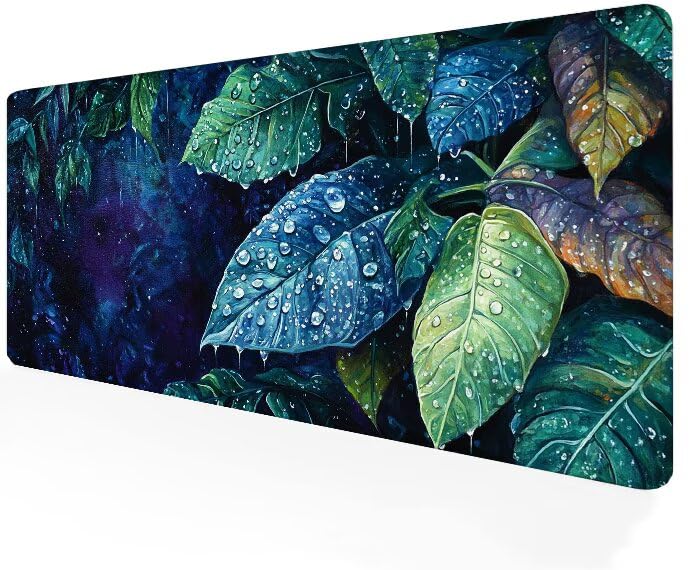 Tapis de souris feuilles grand format lavable et imperméable pour une précision PC