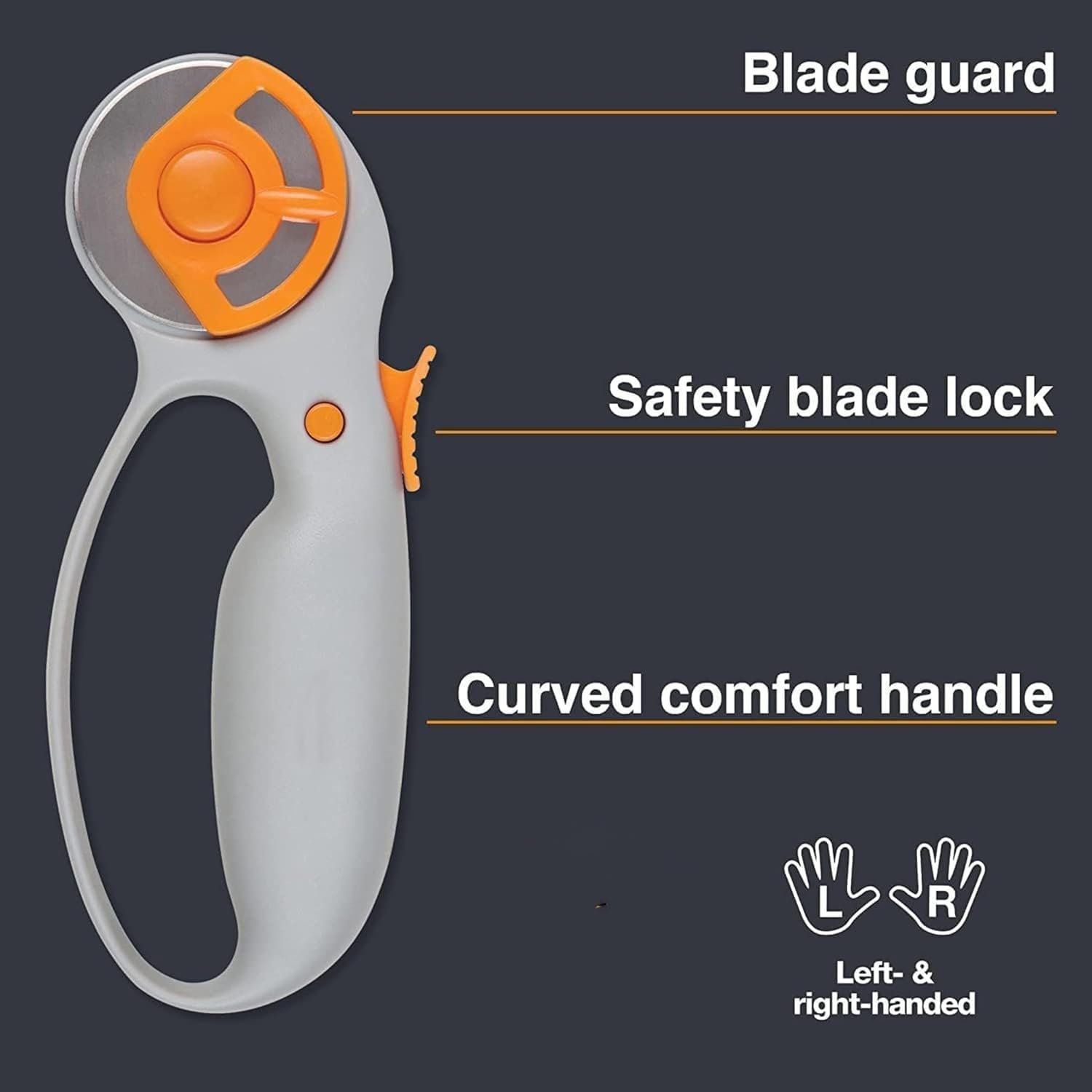 Sohansh 45mm Rotary Cutter - Cutting Mat and Sewing Ruler Classic Loop Rotary Cutter with Handle, Cloth Cutting Leather Quilting Rotary Fabric Tool Cutter 1
