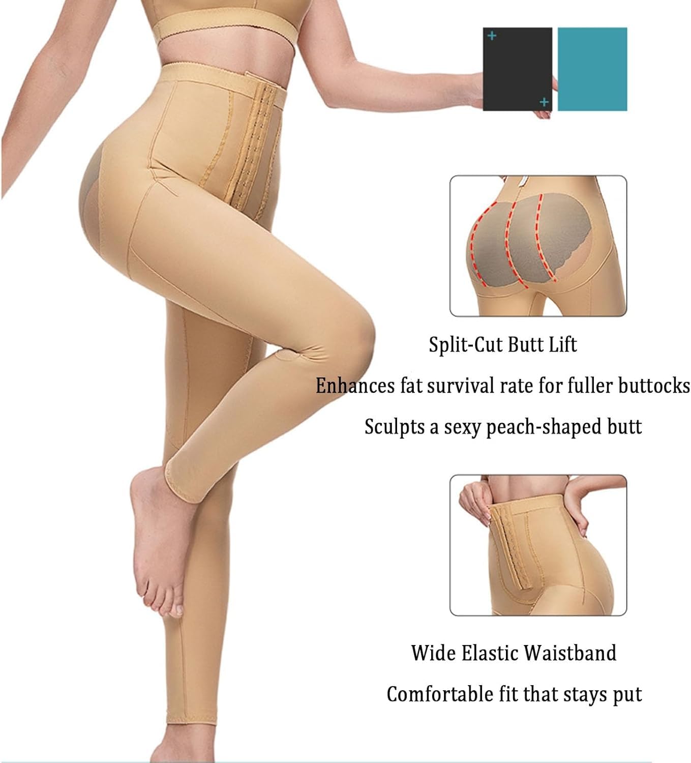 Leggings De Compresión Postoperatorios para Liposucción para Mujer, Faja Reductora De Abdomen, Levanta Glúteos Y Estiliza Muslos, Faja Moldeadora De Cintura Alta para Skin Large
